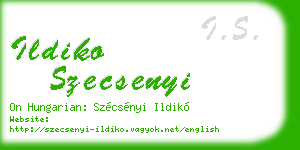 ildiko szecsenyi business card